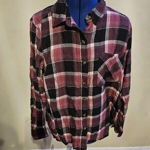 Plaid Button-Up Shirt